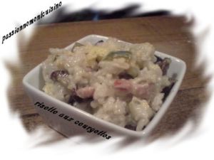 Recette Risotto au courgettes champignons et lardons