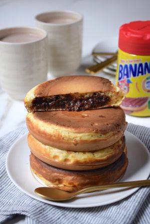 Recette Méga pancakes fourrés à la pâte à tartiner Banania