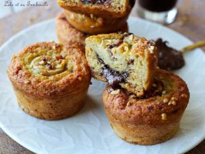 Recette Muffins bananes & pâte à tartiner {sans beurre, sans sucre}