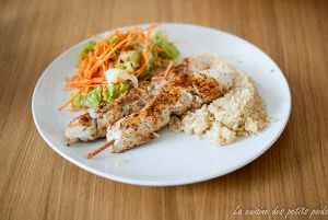 Recette Brochette de poulet cajun et son risotto