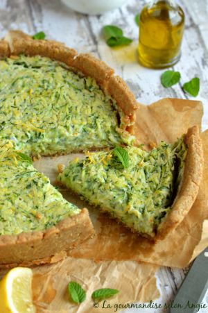 Recette Quiche {courgettes, menthe & citron} #vegan