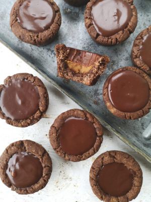 Recette Cookies cups chocolat & beurre de cacahuète (vegan)