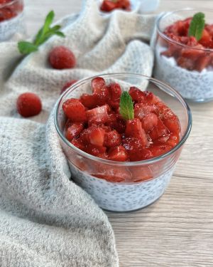 Recette Pudding graine de chia avec des fraises