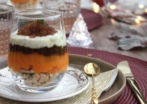 Recette Verrines festives à la courge, crème citronnée et caviar vegan (aux perles de tapioca)