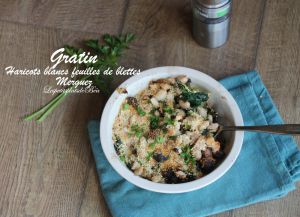 Recette Gratin de haricots blancs, feuilles de blettes et merguez