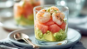 Recette Verrines avocat, crevettes et pamplemousse