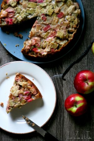 Recette Gâteau renversé à la rhubarbe et pulpe d’amande (vegan et sans gluten)