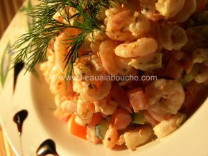 Recette Tomate-Concombre-Crevettes