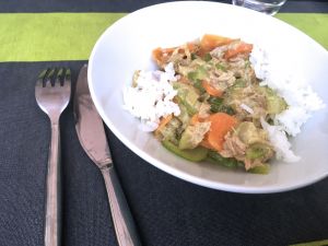 Recette Curry de fenouil, carottes et courgettes au thon