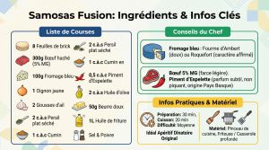 Recette Samoussas bœuf fromage bleu : l’apéro audacieux