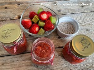 Recette Tartinade de rhubarbe, fraises et chia