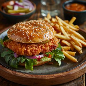 Recette Burger au poulet croustillant : Recette facile et savoureuse