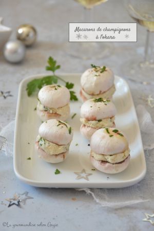 Recette Macarons de champignons farcis à l'okara #vegan #glutenfree #Noël