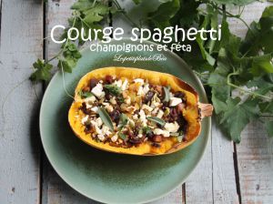 Recette Courge spaghetti aux champignons et à la féta