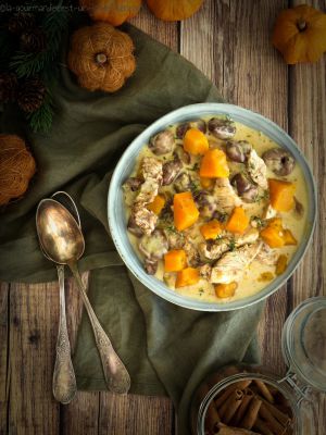 Recette Blanquette de dinde à la butternut et aux marrons