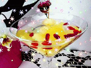 Recette Cocktail champagne/litchis/baies de goji/ cranberries