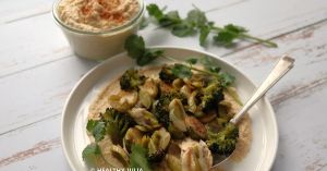 Recette Assiette de légumes rôtis et houmous