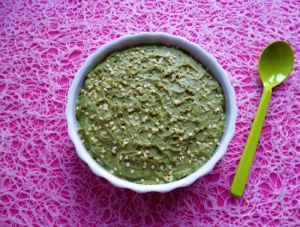 Recette Dessert cru végan pistache moringa aux graines de chanvre (hyperprotéiné, diététique, sans gluten-sucre-beurre, riche en fibres)