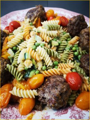 Recette Fusillis, légumes et viande