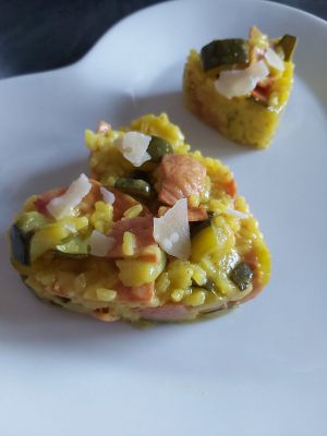 Recette Risotto aux courgettes et au jambon