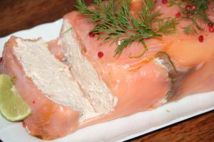 Recette Terrine saumon, fromage frais, aneth et baies roses