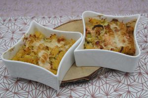 Recette Gratin (s) de pâtes courgette et truite fumée