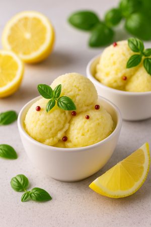 Recette Sorbet citron basilic Novascope : la révolution glacée au goût de fraîcheur pure