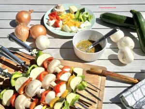 Recette Marinade pour brochettes de légumes au barbecue