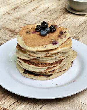 Recette Pancakes vegan au yaourt et myrtilles