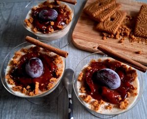 Recette Crème à la cannelle et compotée de quetsches