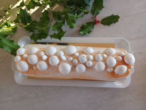 Recette Bûche jardin d’Eden (Vanille, poire, caramel) de Christophe Felder