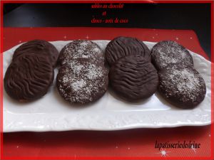 Recette Sablés au chocolat et chocolat noix de coco