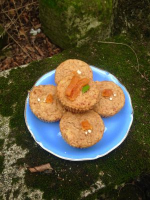 Recette Muffins moelleux compote, abricots secs et farine de maïs (vegan)