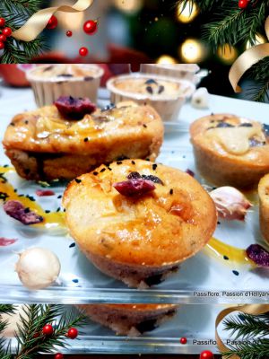 Recette Bouchées de crêpes pommes raisins secs cranberry miel