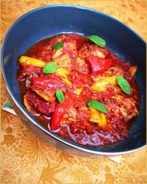 Recette Poulet poivrons/tomates