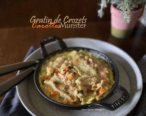 Recette Gratin de Crozets et carottes – sauce fromagère