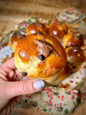 Recette Briochettes aux pépites de chocolat fourrées nutella