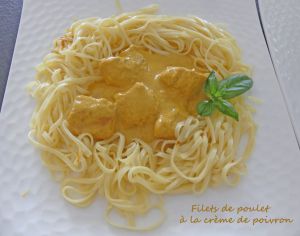 Recette Filets de poulet à la crème de poivron – Foodista challenge # 111