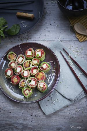 Recette Makis de poireaux tomate-basilic et tofu grillé {recette végétale #vegan #vegetalien #aplv #IGBAS} #diversitéLégumes