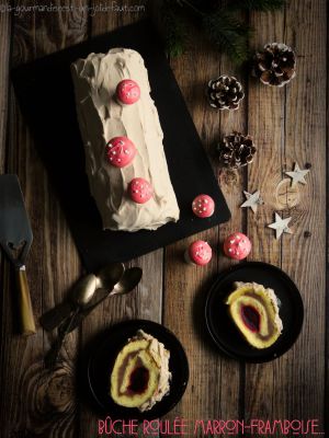 Recette Buche roulée marron-framboise