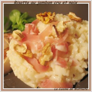 Recette Risotto au jambon cru et aux noix