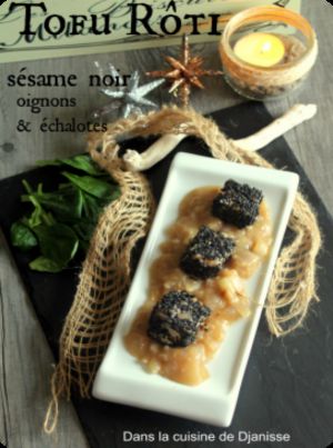 Recette Tofu rôti, sésame noir, oignon & échalote – Vegan