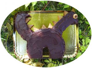 Recette Gâteau dinosaure tout chocolat - sans lactose