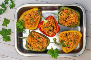 Recette Poivrons farcis aux lentilles corail