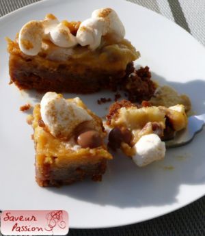 Recette Banoffee style banana and marshmallow bars - barres banane et chamallow façon banoffee