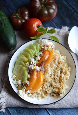 Recette Salade de millet tomate concombre féta #végétarien
