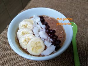 Recette Porridge coco graines de chia chocolat ( sans flocons)