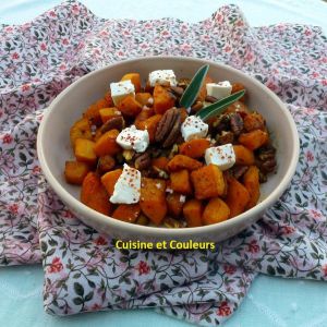 Recette Dés de butternut rôtis au noix de pécan et sirop d'érable