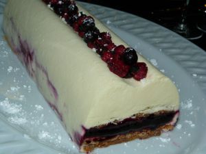 Recette Bûche entremets cheesecake yuzu-cassis