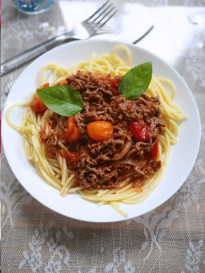 Recette Spaghettis bolognaise aux tomates cerises du potager